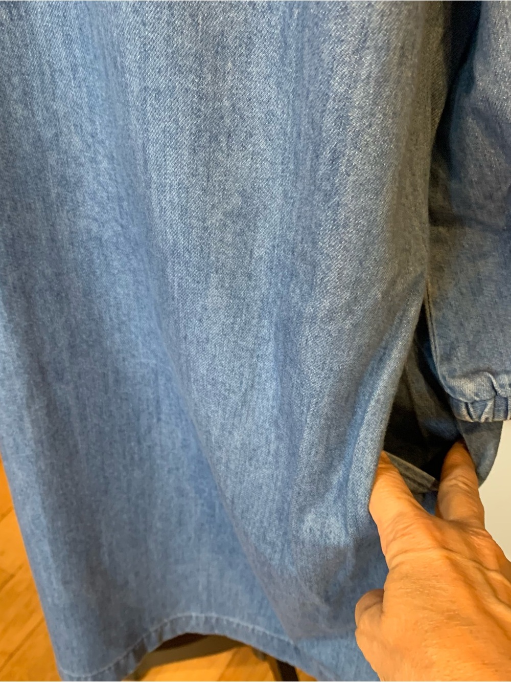 GAP Denim NWT Med. Tall Button-Front Dress in Blue w Pockets & Balloon Sleeves - Picture 3 of 6